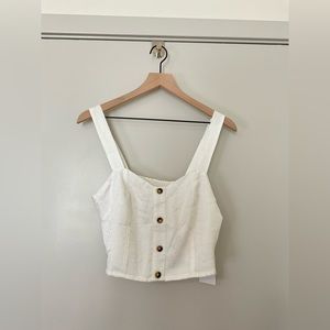 Good American Bustier Corset Top in White Leopard